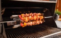 Grillfürst Edelstahl Schaschlikset Für Drehspieße - Mit 6 Spießen, 45 Cm -Grillen Und Rauchern 20 106 Schaschlikspiess Halter 45 cm