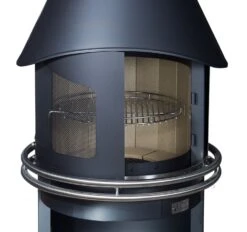 Girse Grillkamin Edelstahl Vesuv Typ 2 M/17 Inkl. Umlauftür / Schwarz