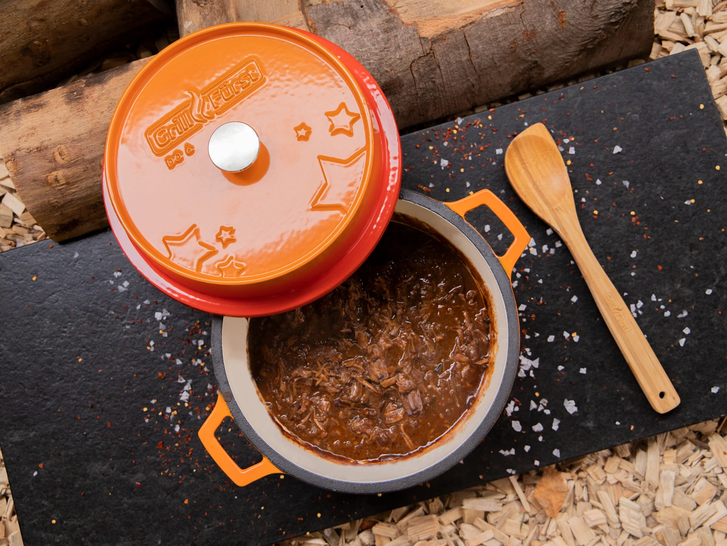 Grillfürst Emaillierter Dutch Oven Ohne Füsse DO6 - Orange 5 Grillfürst Emaillierter Dutch Oven Ohne Füsse DO6 - Orange – Bild 3