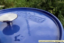 Grillfürst Emaillierter Dutch Oven Ohne Füsse DO9 - Blau -Grillen Und Rauchern Grillfuerst Dutch Oven farbig DO12 blau Deckel