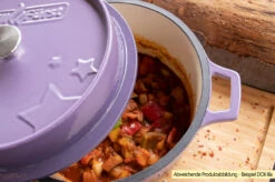 Grillfürst Emaillierter Dutch Oven Ohne Füsse DO9 - Blau -Grillen Und Rauchern Grillfuerst Dutch Oven farbig emailliert lila Beispiel DO6