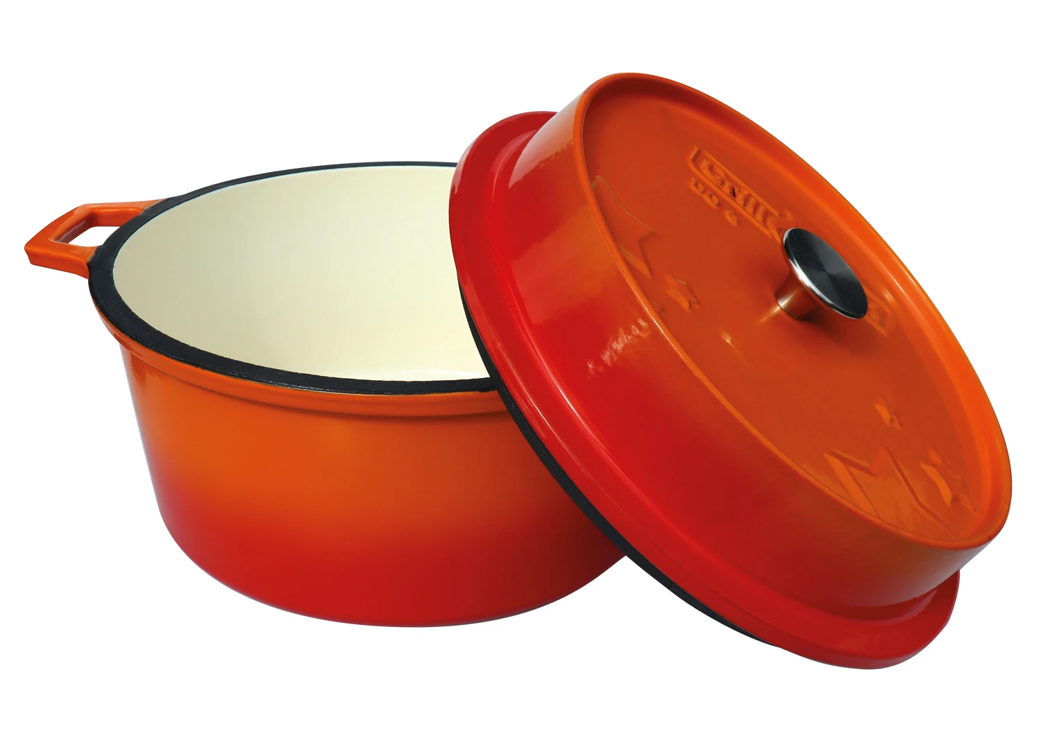 Grillfürst Emaillierter Dutch Oven Ohne Füsse DO6 - Orange 3 Grillfürst Emaillierter Dutch Oven Ohne Füsse DO6 - Orange