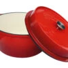 Grillfürst Emaillierter Dutch Oven Ohne Füsse DO9 - Rot -Grillen Und Rauchern Grillfuerst Dutch Oven ohne Fuesse DO9 rot offen