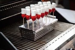 Grillfürst Fingerfood Set: Gemüsekorb Edelstahl, Fingerfood Spießeinsatz Und 100 Holzspieße -Grillen Und Rauchern Grillfuerst Finger Food Spiesse Einsatz