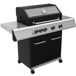 Grillfürst G410G Grill Control Edition 4-Brenner Gasgrill Mit Grill Control, Hochtemperaturbrenner Und Gusseisen Rosten -Grillen Und Rauchern Grillfuerst Gasgrill G410G seitlich