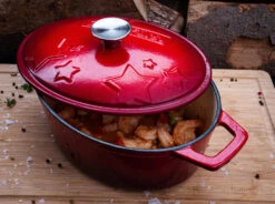 Grillfürst Dutch Oven Sternentöpfchen / Gusseisen Bräter - Emailliert - M - Rot -Grillen Und Rauchern Grillfuerst Sternentoepfchen Braeter M rot
