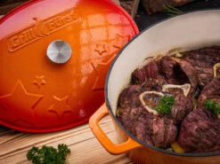 Grillfürst Dutch Oven Sternentöpfchen / Gusseisen Bräter - Emailliert - XL - Orange -Grillen Und Rauchern Grillfuerst Sternentoepfchen orange XL Gusseisen