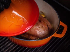 Grillfürst Dutch Oven Sternentöpfchen / Gusseisen Bräter - Emailliert - XL - Orange -Grillen Und Rauchern Grillfuerst Sternentoepfchen orange XL Haehnchen Braeter