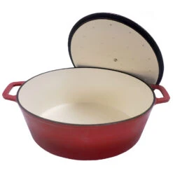 Grillfürst Dutch Oven Sternentöpfchen / Gusseisen Bräter - Emailliert - XL - Rot 12 Grillfürst Dutch Oven Sternentöpfchen / Gusseisen Bräter - Emailliert - XL - Rot -Grillen Und Rauchern Grillfuerst Sternentoepfchen rot Braeter XL 20 203 Deckel offen