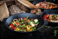 Grillfürst Gusseisen Wok Mit 2 Griffen Ø 30 Cm - X-Deal Inkl. Pflegepaste, Ringreiniger Und Kochlöffel -Grillen Und Rauchern Grillfuerst Wok Gusseisen Griffe