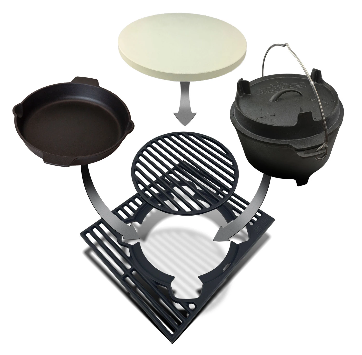 Grillfürst X-Rost System Grillrost Aus Gusseisen Für Grillfürst Gasgrills - Inkl. Gusseisenpfanne Einsatz 5 Grillfürst X-Rost System Grillrost Aus Gusseisen Für Grillfürst Gasgrills - Inkl. Gusseisenpfanne Einsatz – Bild 3
