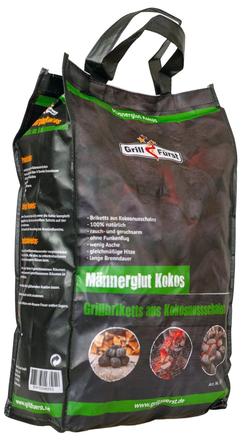 Männerglut Kokos - 20 Kg Grillbriketts Aus Kokosnuss-Schalen 3 Männerglut Kokos - 20 Kg Grillbriketts Aus Kokosnuss-Schalen