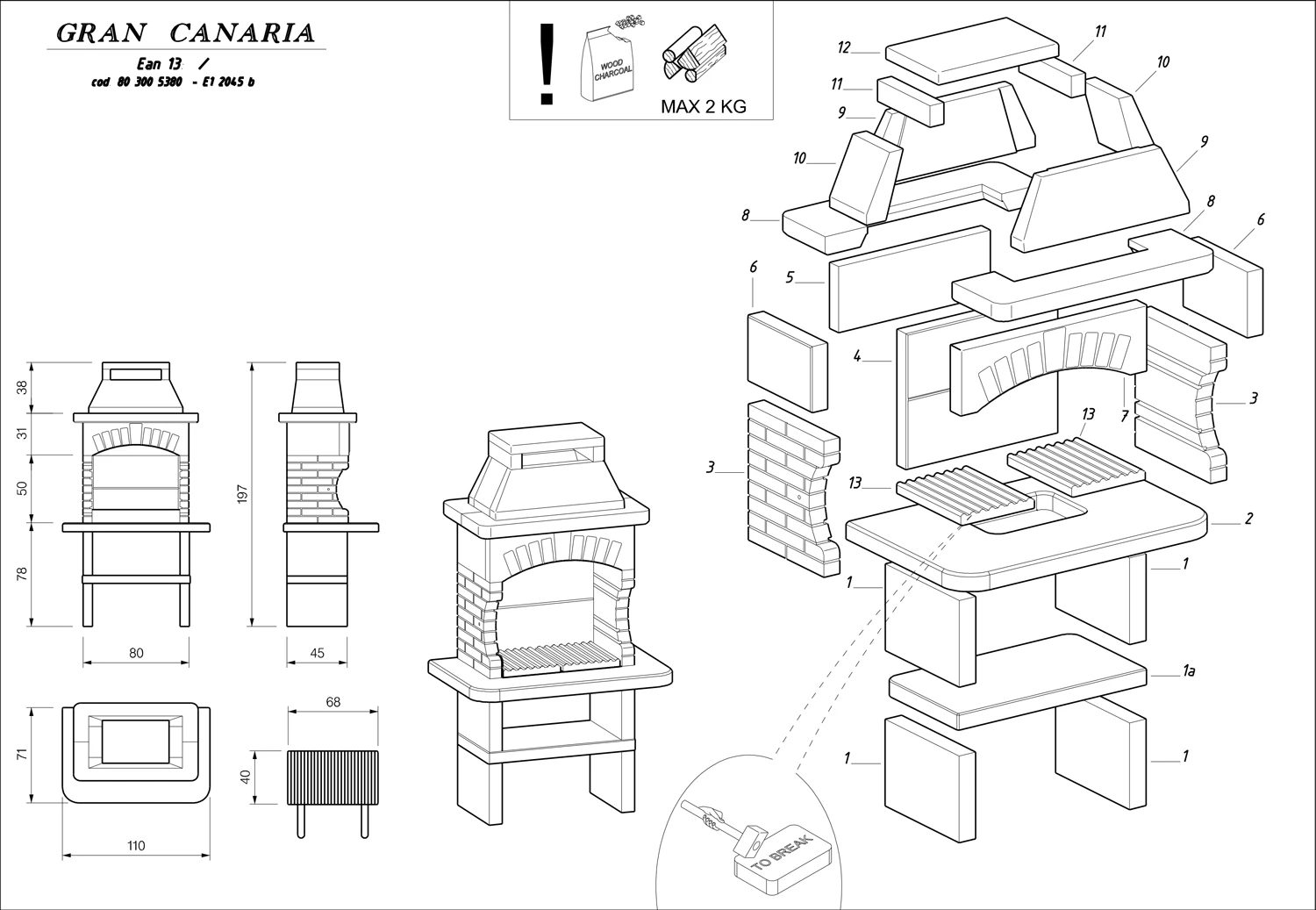 Palazzetti Grillkamin Gran Canaria Inkl. Montagematerial 5 Palazzetti Grillkamin Gran Canaria Inkl. Montagematerial – Bild 3